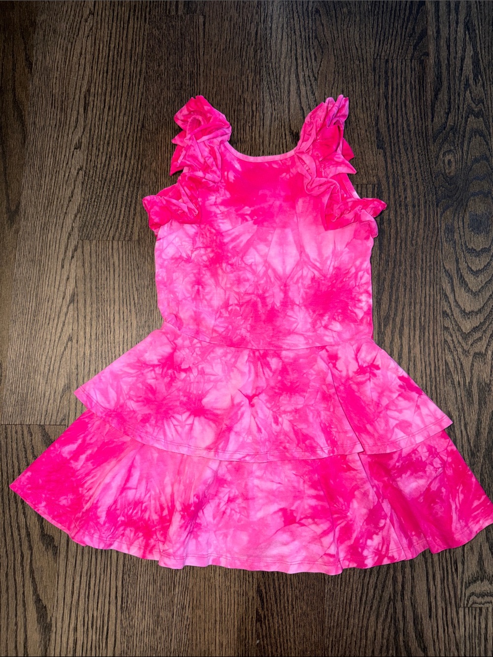 Isobella & Chloe Girls Ruffle Tie-Dye Dress - Hot Pink - size 6